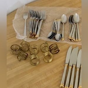 Lenox Eternal Silverware Set (8), Napkin Rings Set (8)